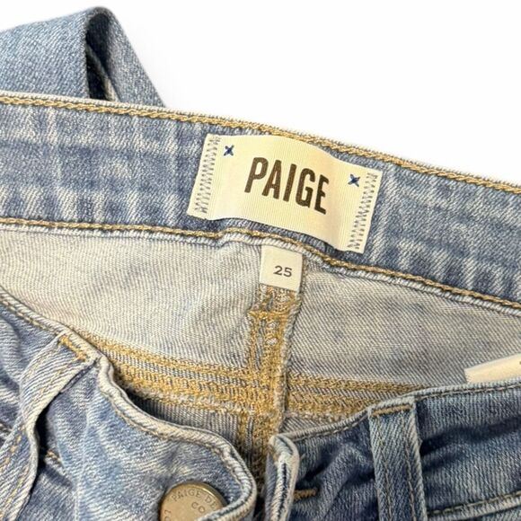 PAIGE Women’s Light Wash Paint Splatter Verdugo Ankle Skinny Jeans Size 25 - Picture 3 of 5